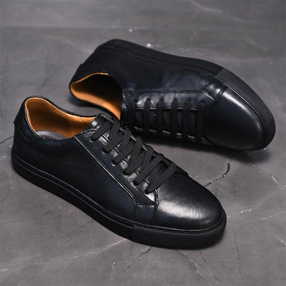CASUAL GENUINE LEATHER SHOES BLACK