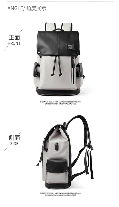 LEATHER MEN BACKPACK 15.6 INCH LAPTOP