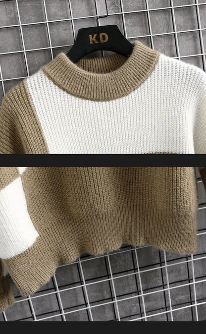 CASUAL PATCHWORK SWEATER