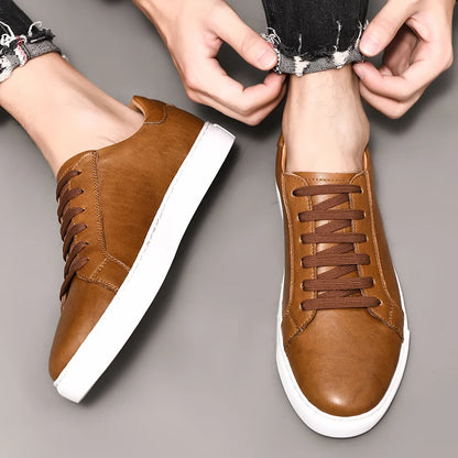 Lässige Schuhe aus echtem Leder in Braun