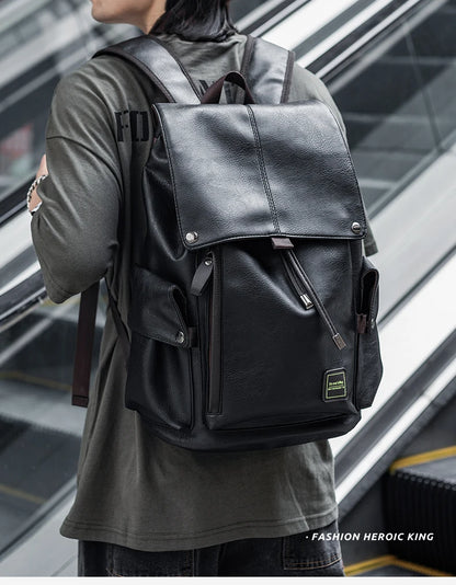 LEATHER MEN BACKPACK 15.6 INCH LAPTOP