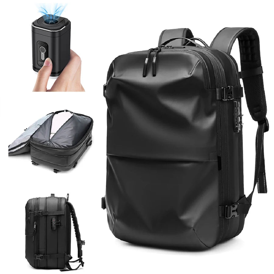 Sistema de compresión al vacío para mochilas de viaje