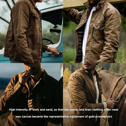 Retro-Jacke aus schwerem Canvas mit Ölwachs
