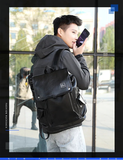 Mode Luxus Marke Leder Männer Rucksack