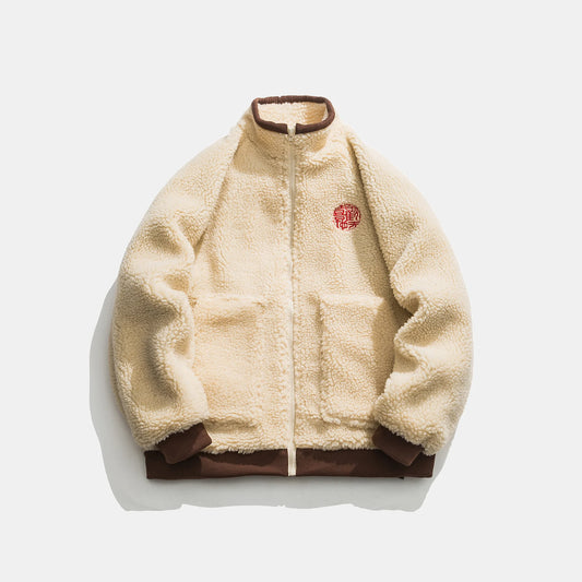 Parka aus samtiger Lammwolle
