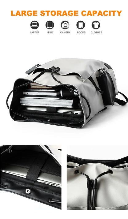 LEATHER MEN BACKPACK 15.6 INCH LAPTOP