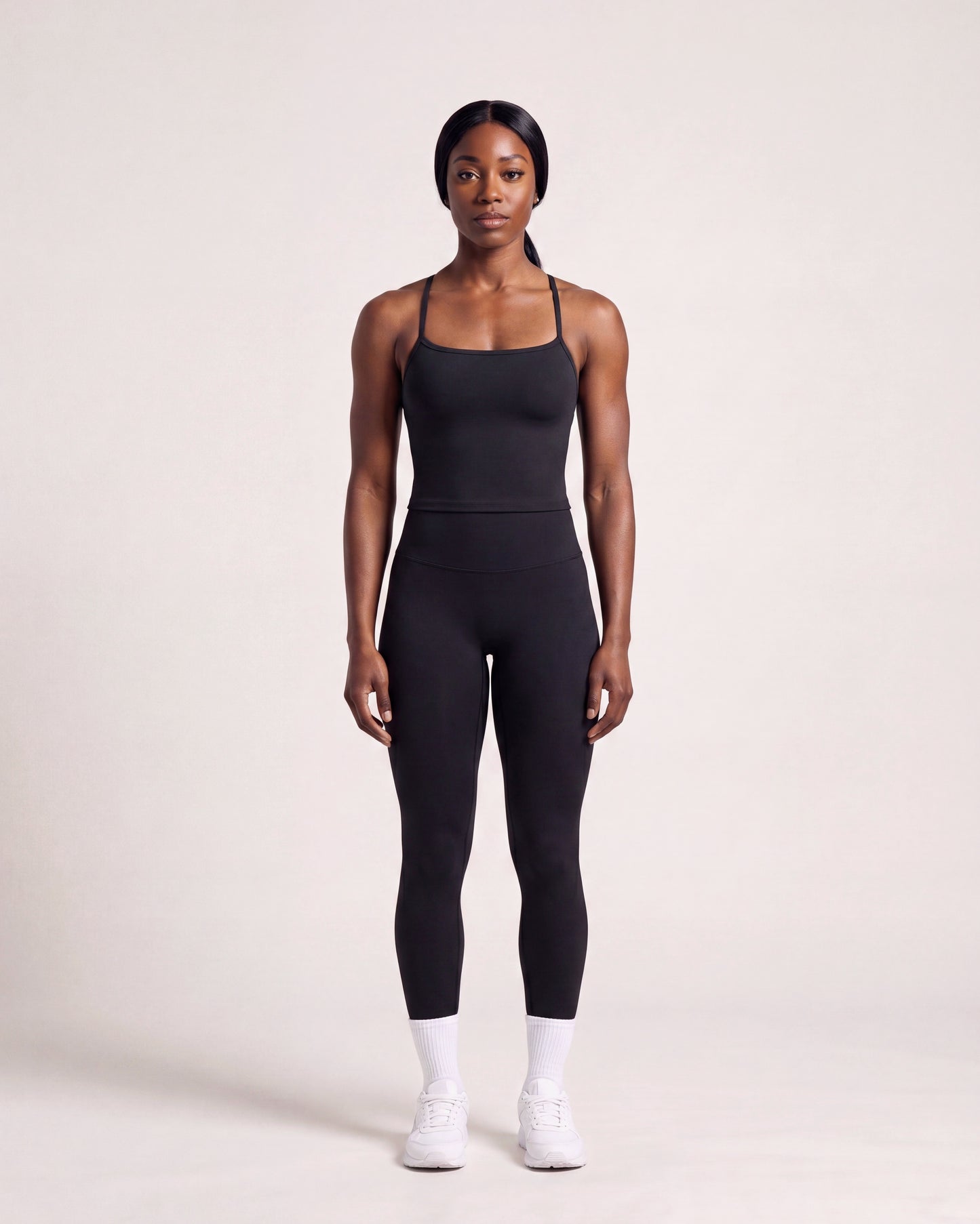 VARCEA Black Cross Back Tank