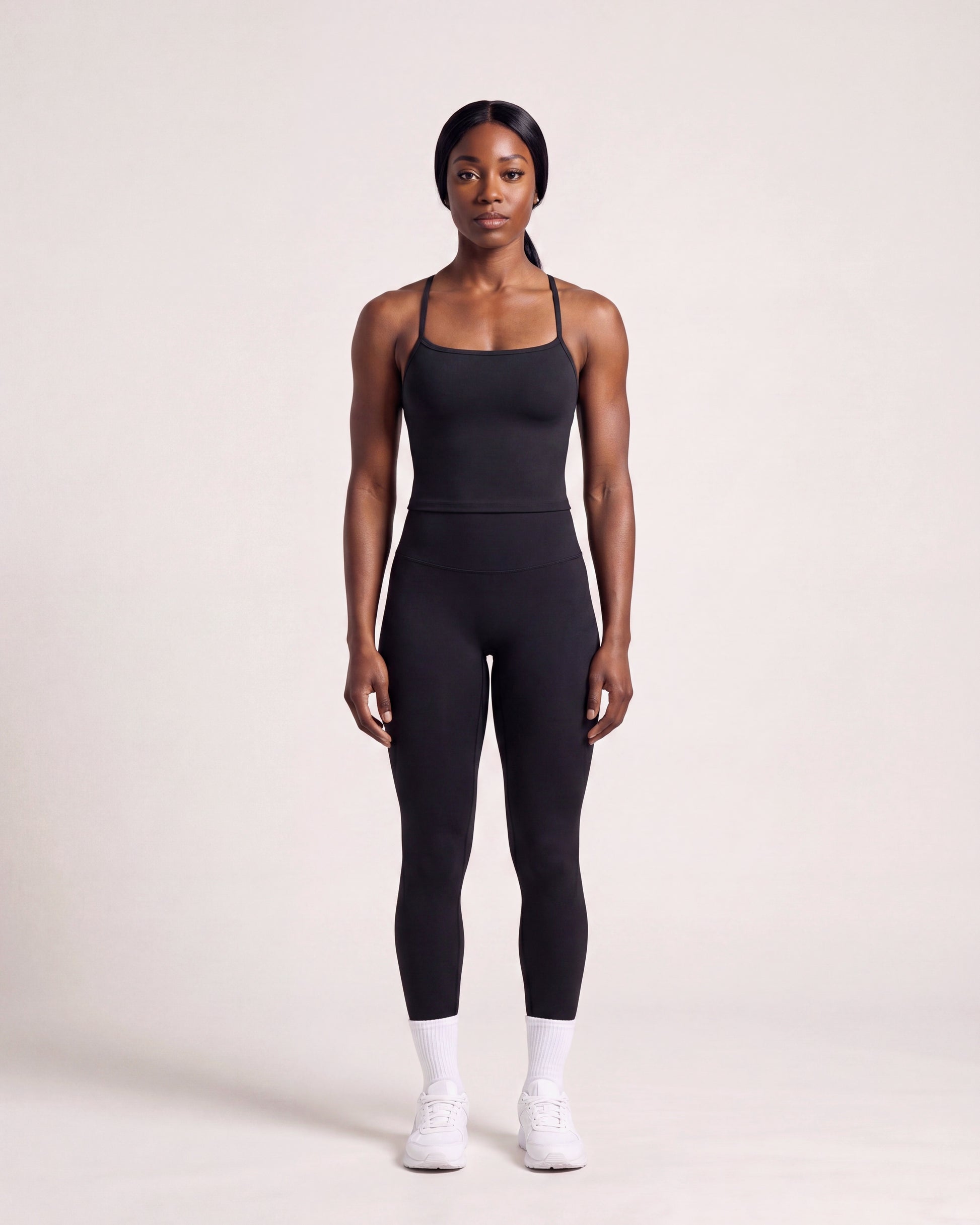 VARCEA Black Cross Back Tank