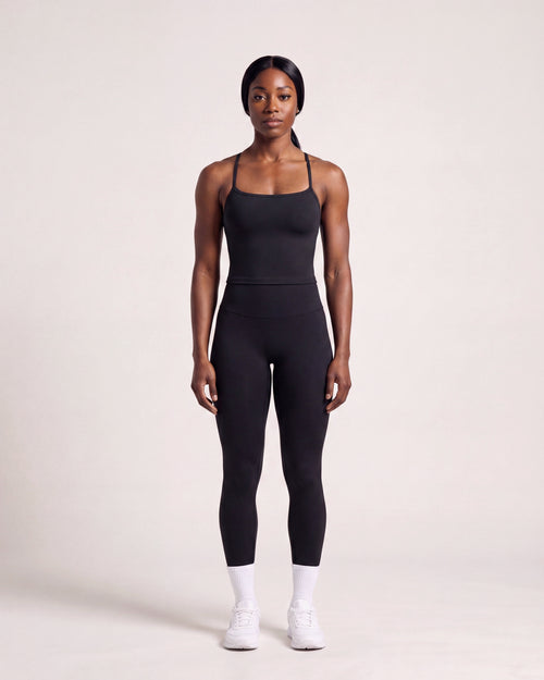 VARCEA Black Cross Back Tank