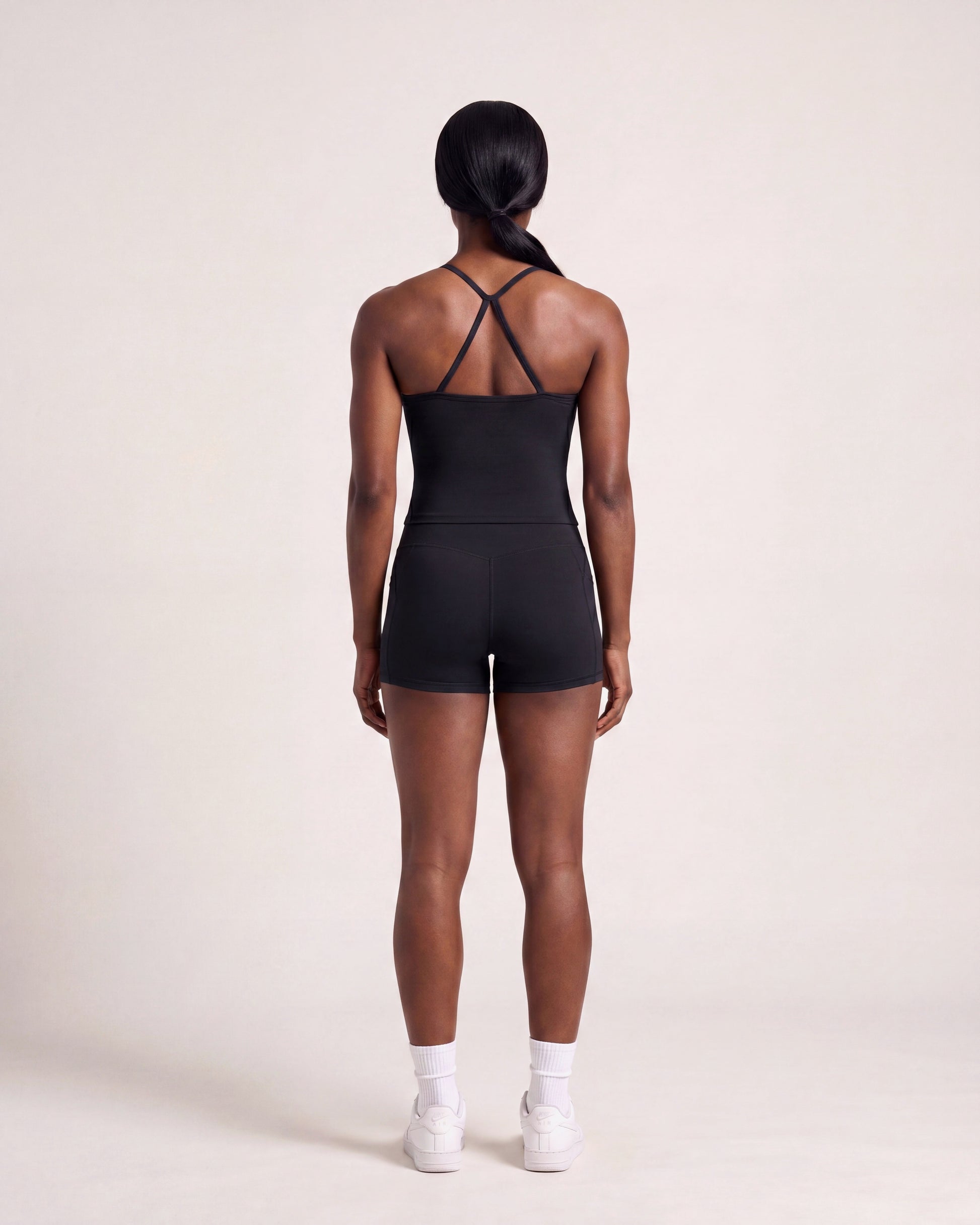 VARCEA Black Cross Back Tank