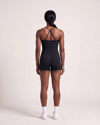 VARCEA Black Cross Back Tank