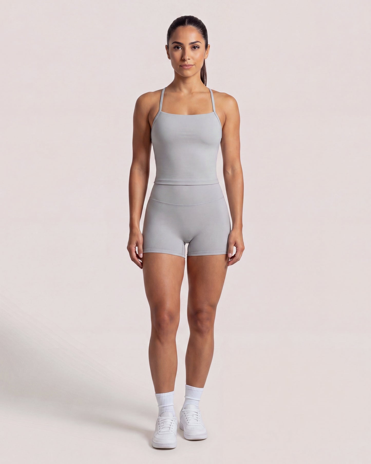 VARCEA Light Gray Cross Back Tank