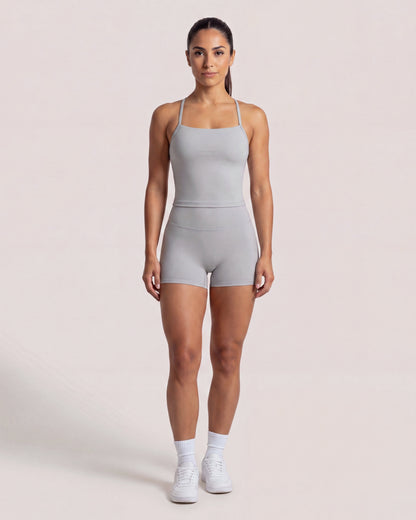 VARCEA Light Gray Cross Back Tank