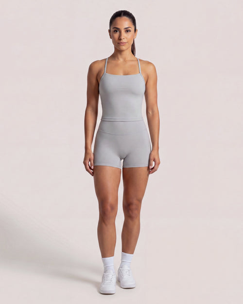 VARCEA Light Gray Cross Back Tank