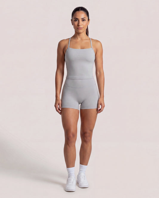 VARCEA Light Gray Cross Back Tank