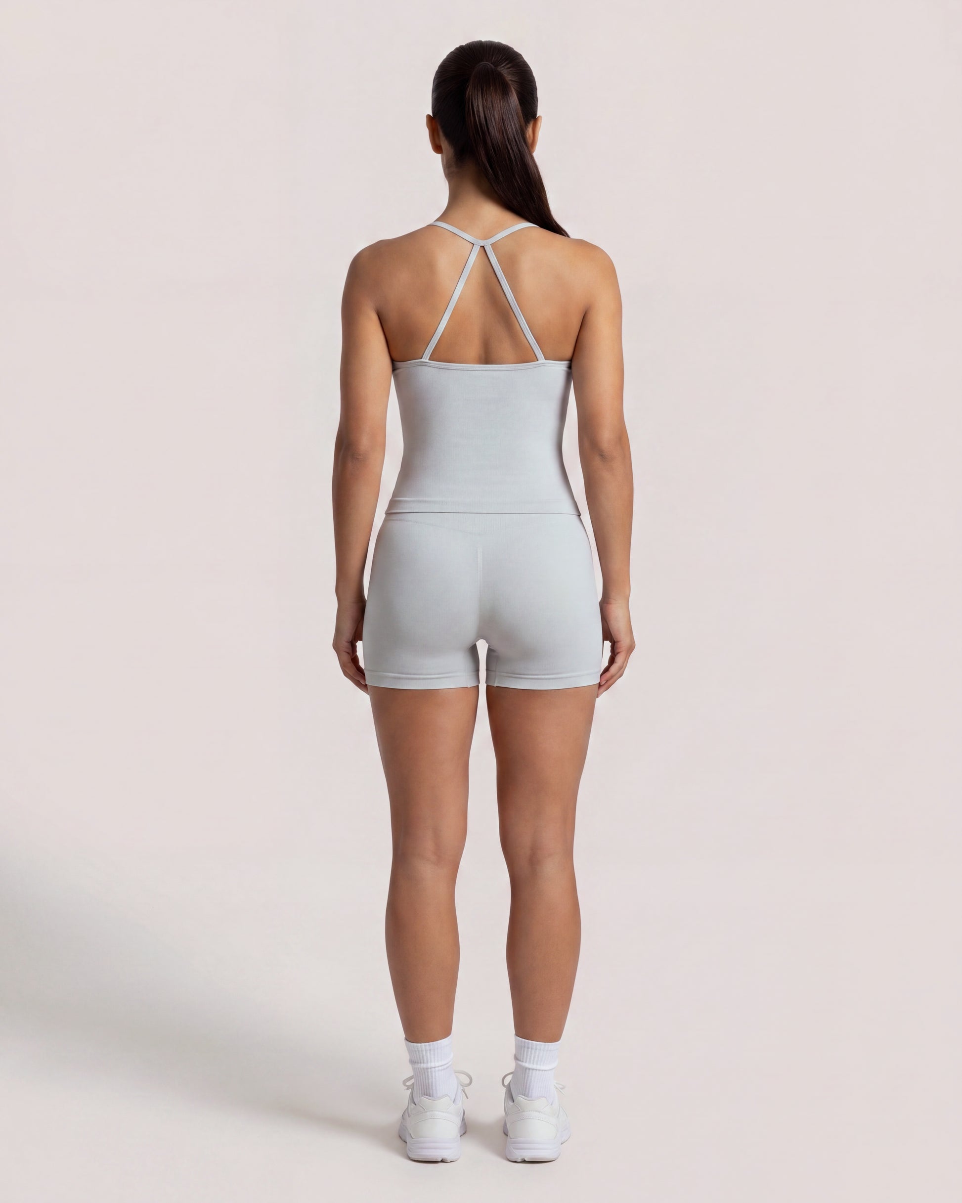 VARCEA Light Gray Cross Back Tank