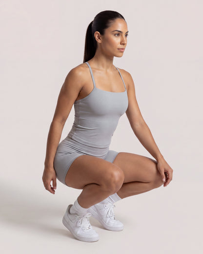 VARCEA Light Gray Cross Back Tank