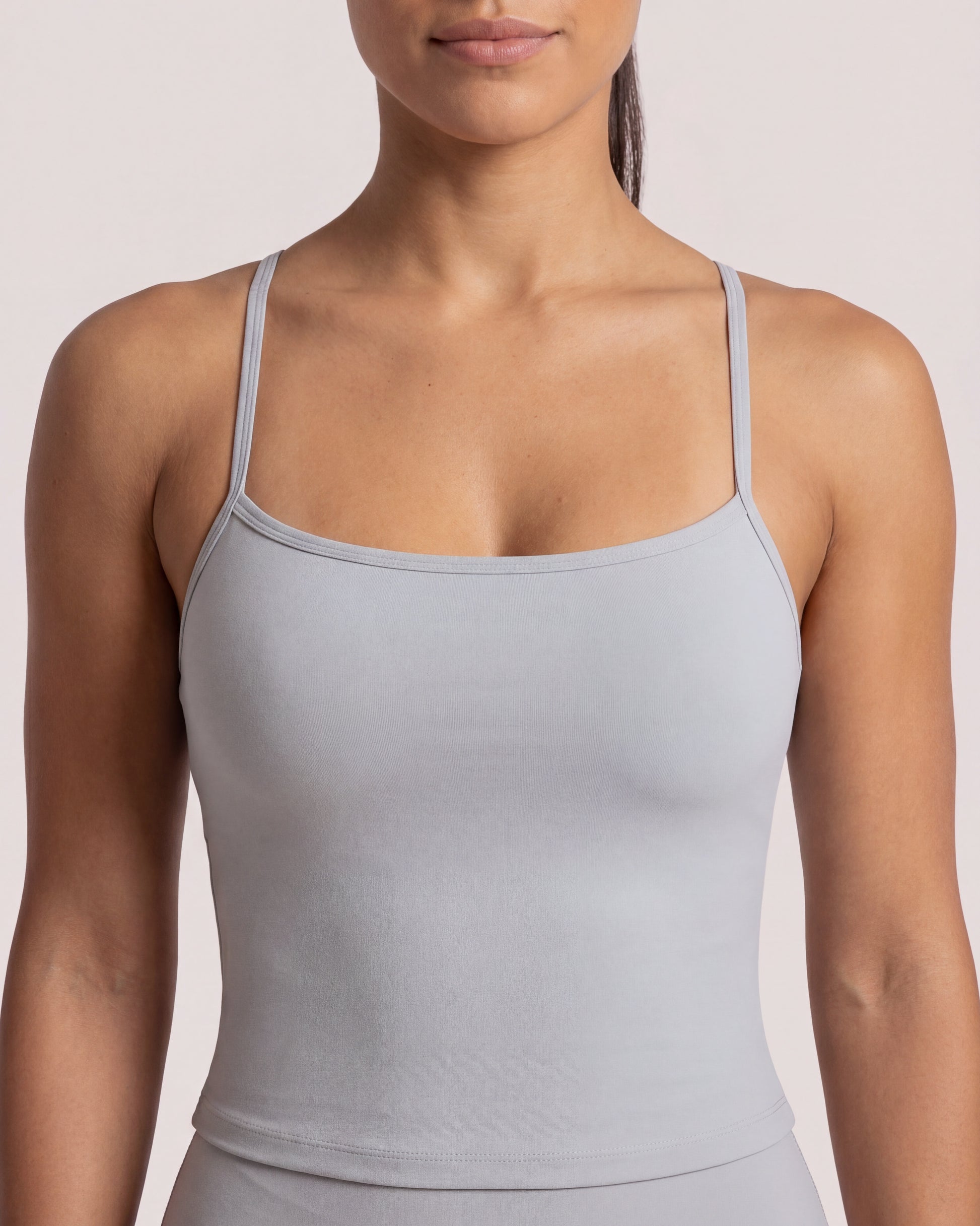 VARCEA Light Gray Cross Back Tank