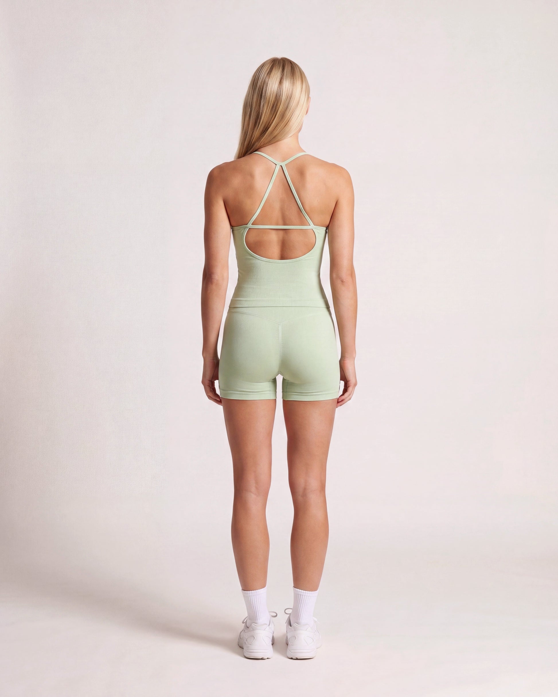 VARCEA Light Green Cross Back Tank