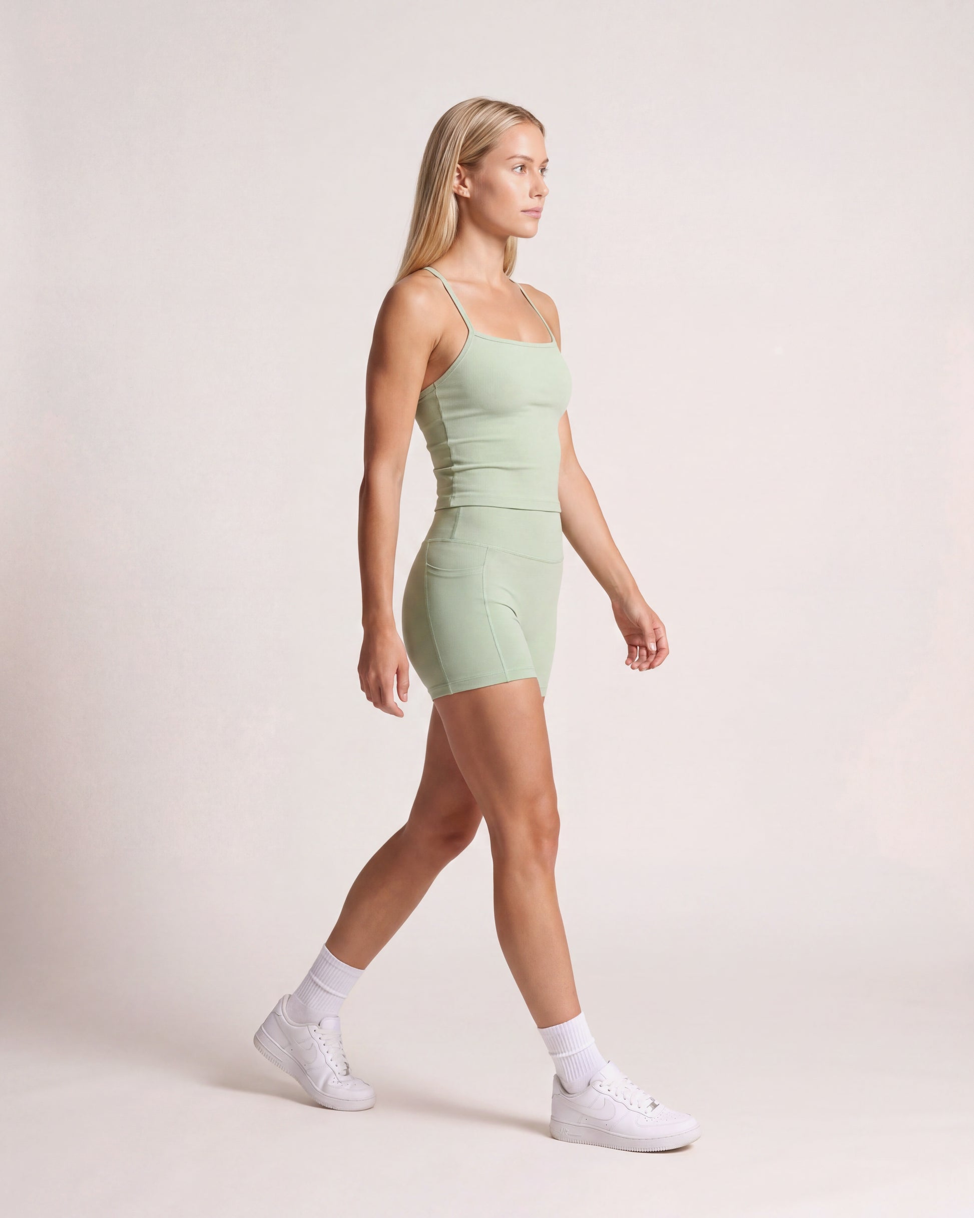 VARCEA Light Green Cross Back Tank