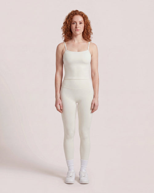 VARCEA Light Ivory Cross Back Tank