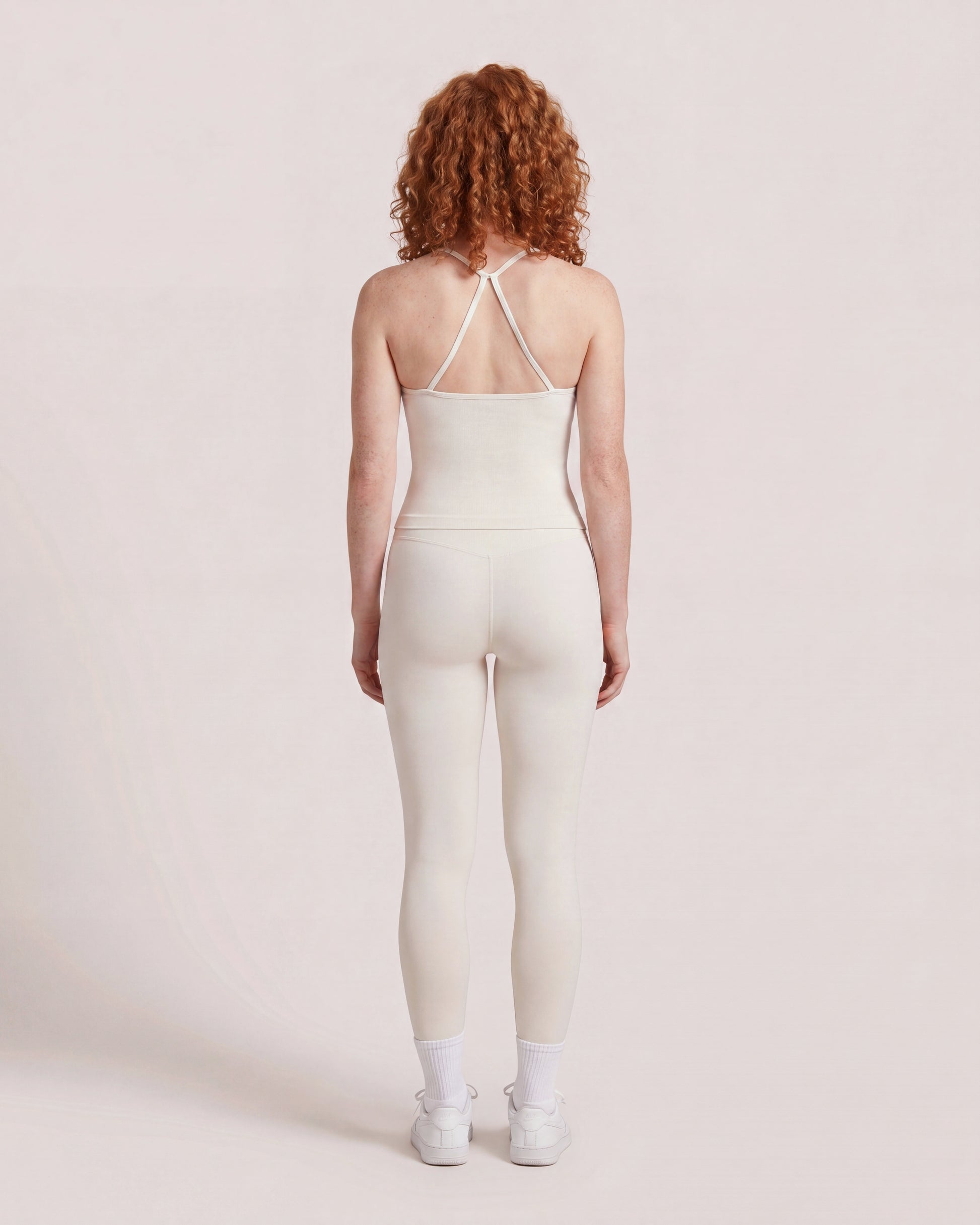VARCEA Light Ivory Cross Back Tank