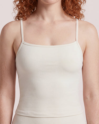 VARCEA Light Ivory Cross Back Tank