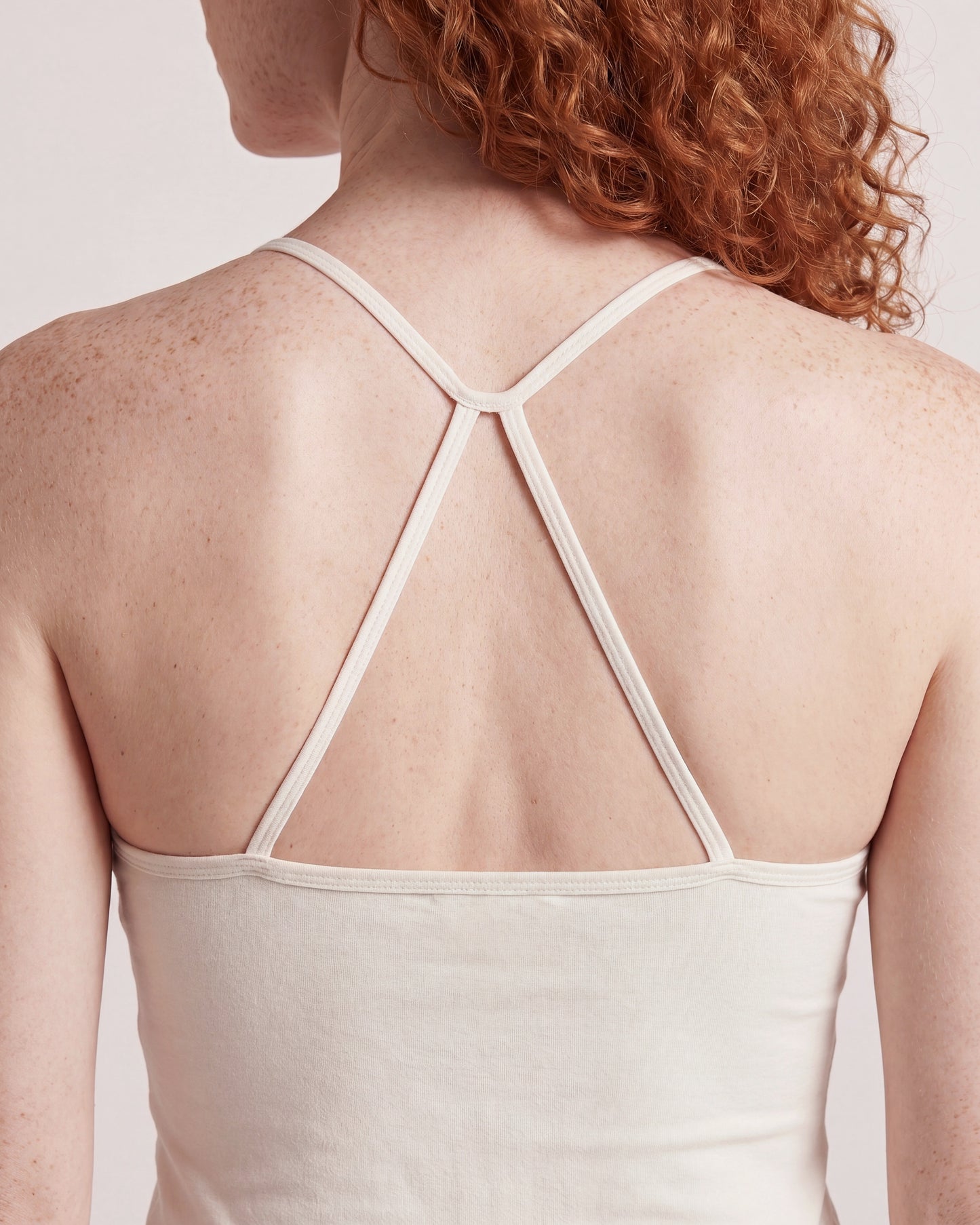 VARCEA Light Ivory Cross Back Tank