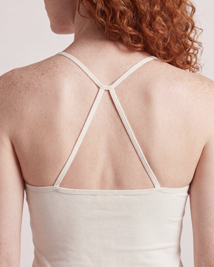 VARCEA Light Ivory Cross Back Tank