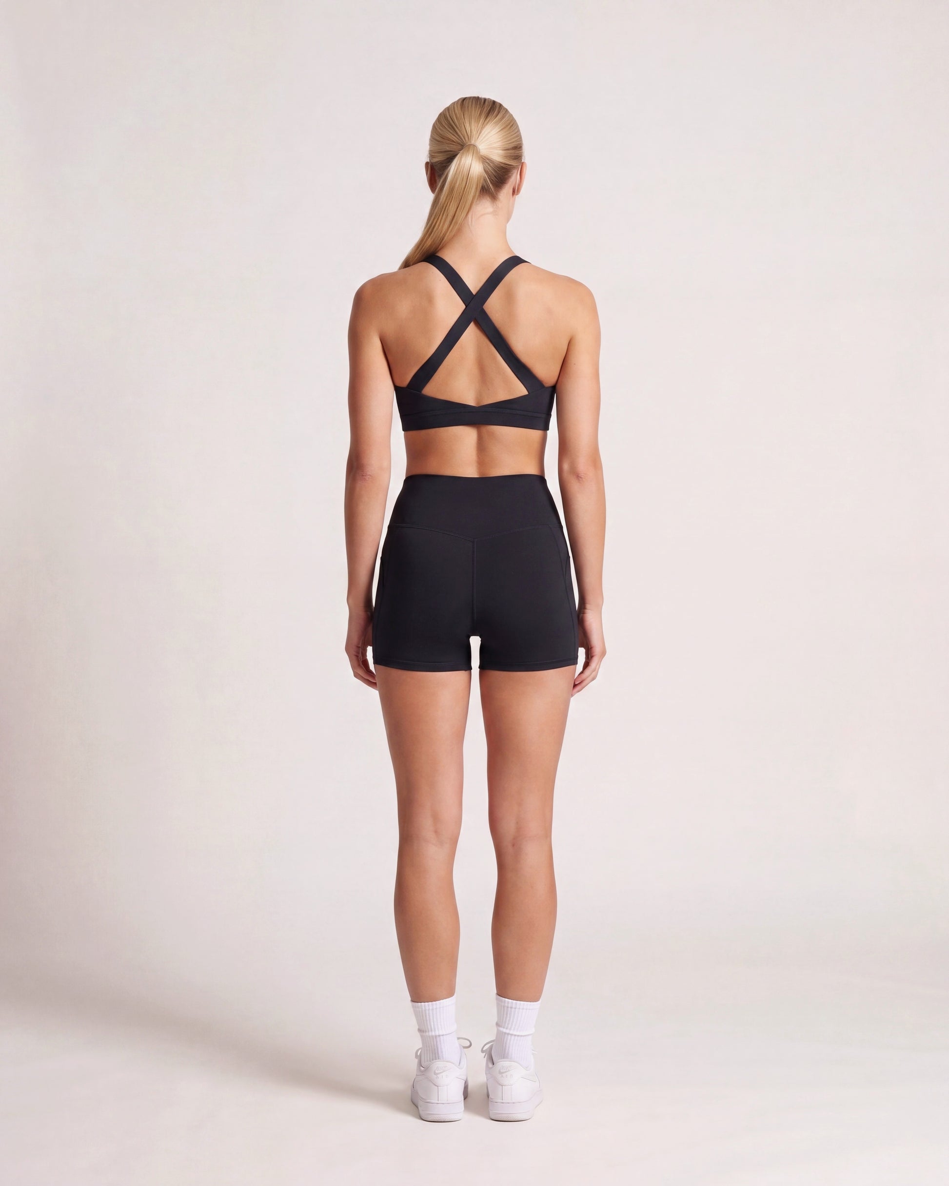 VARCEA Black Cross Sports Bra
