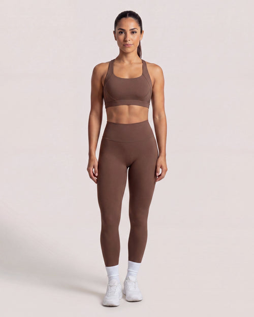 VARCEA Brown Cross Sports Bra