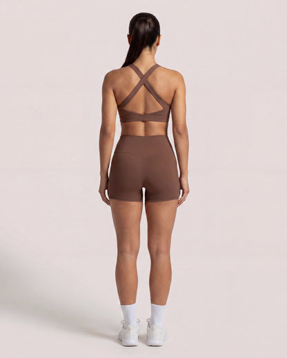 VARCEA Brown Cross Sports Bra