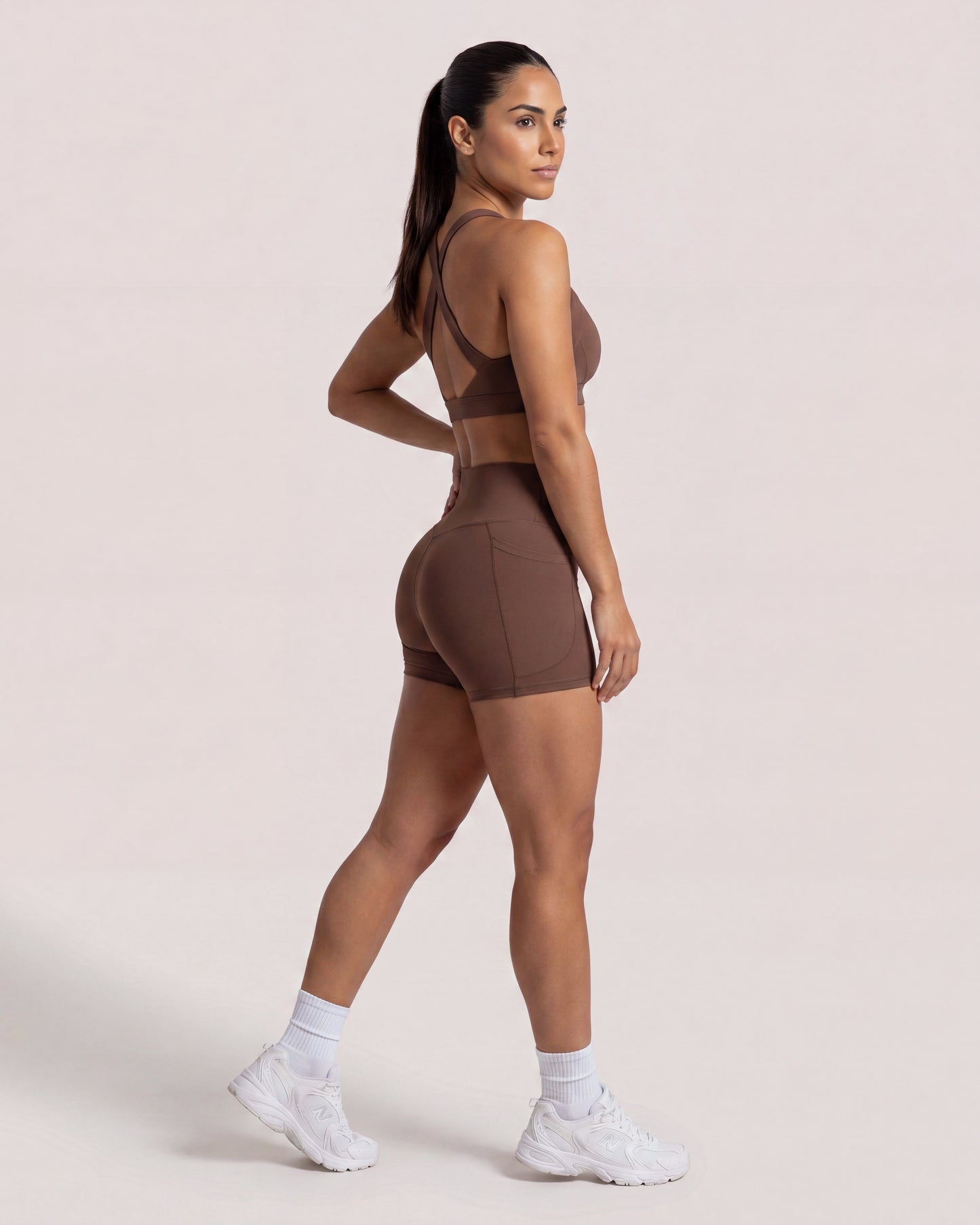 VARCEA Brown Cross Sports Bra