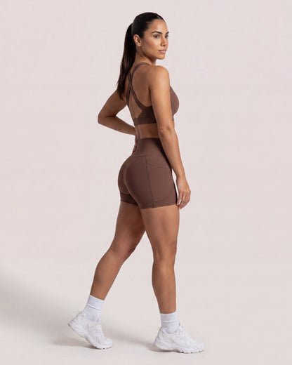 VARCEA Brown Cross Sports Bra