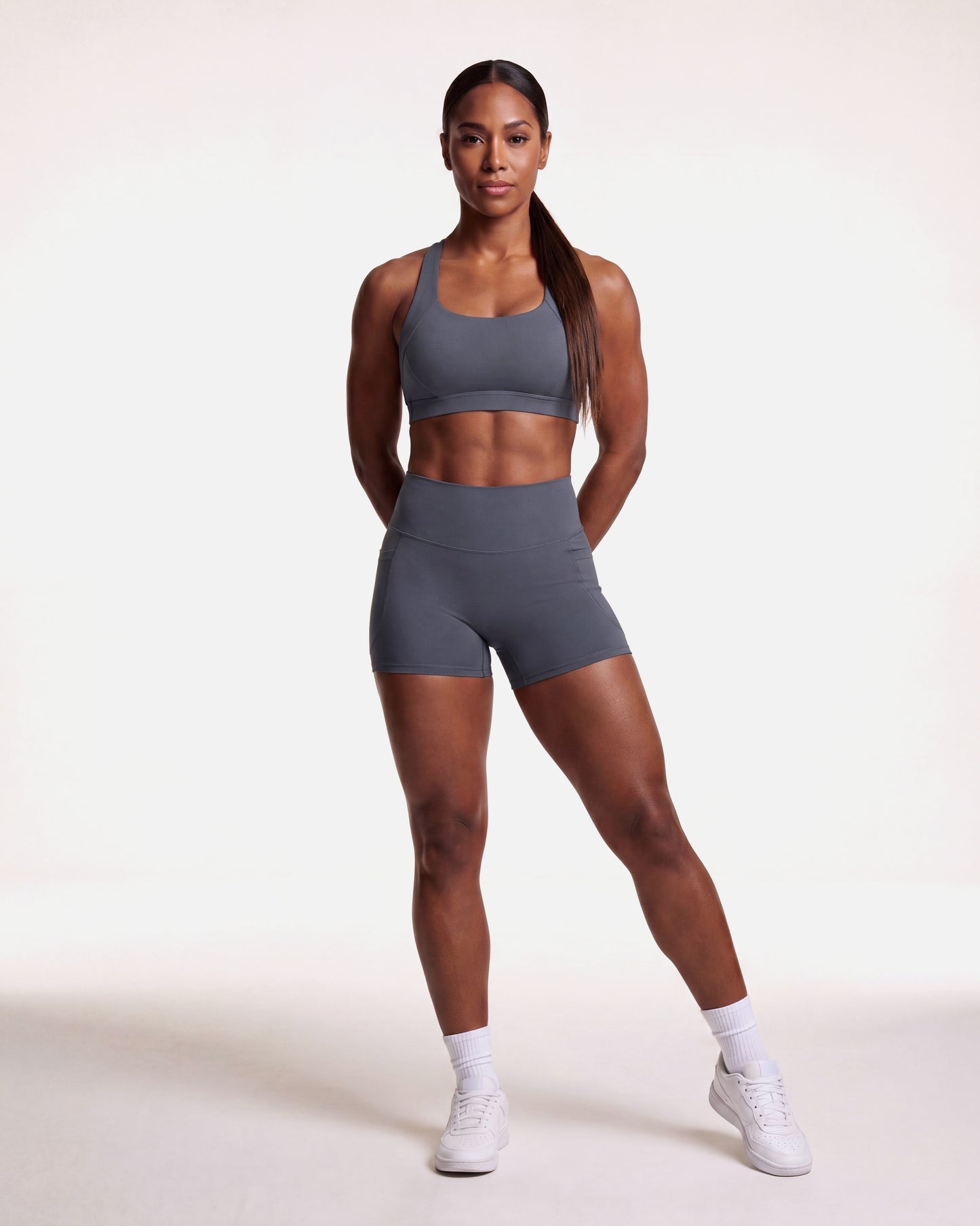 VARCEA Graphite Gray Cross Sports Bra