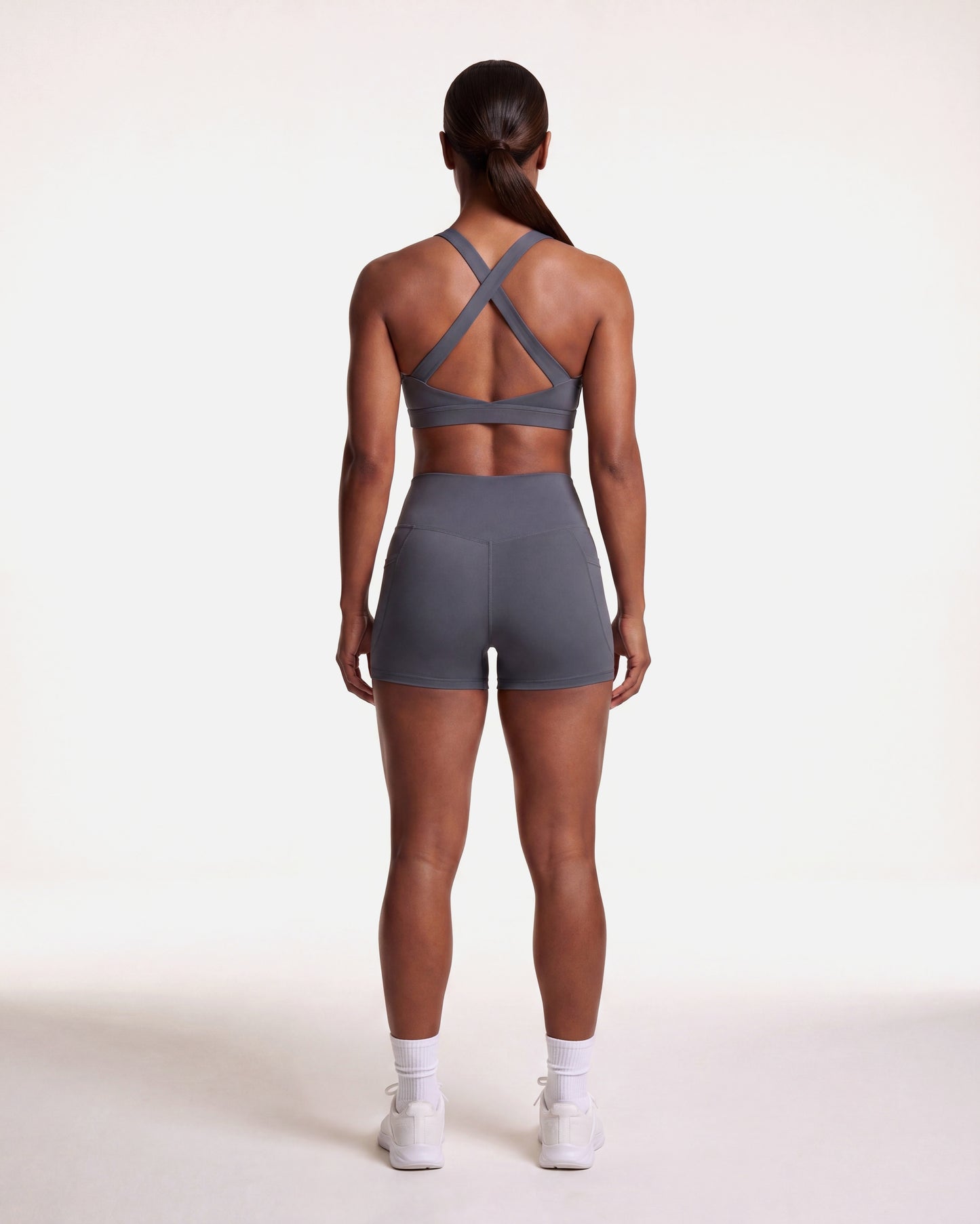 VARCEA Graphite Gray Cross Sports Bra