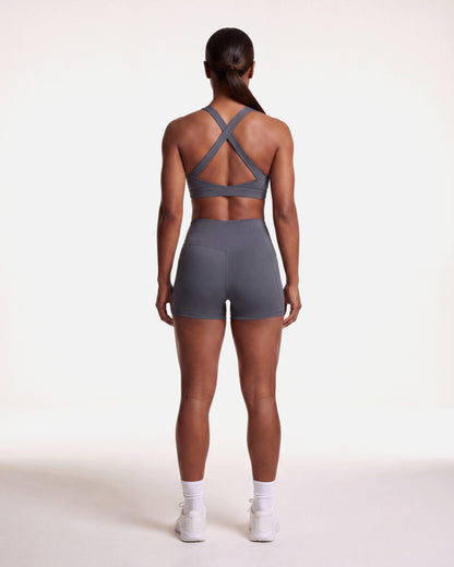 VARCEA Graphite Gray Cross Sports Bra
