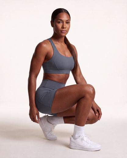 VARCEA Graphite Gray Cross Sports Bra