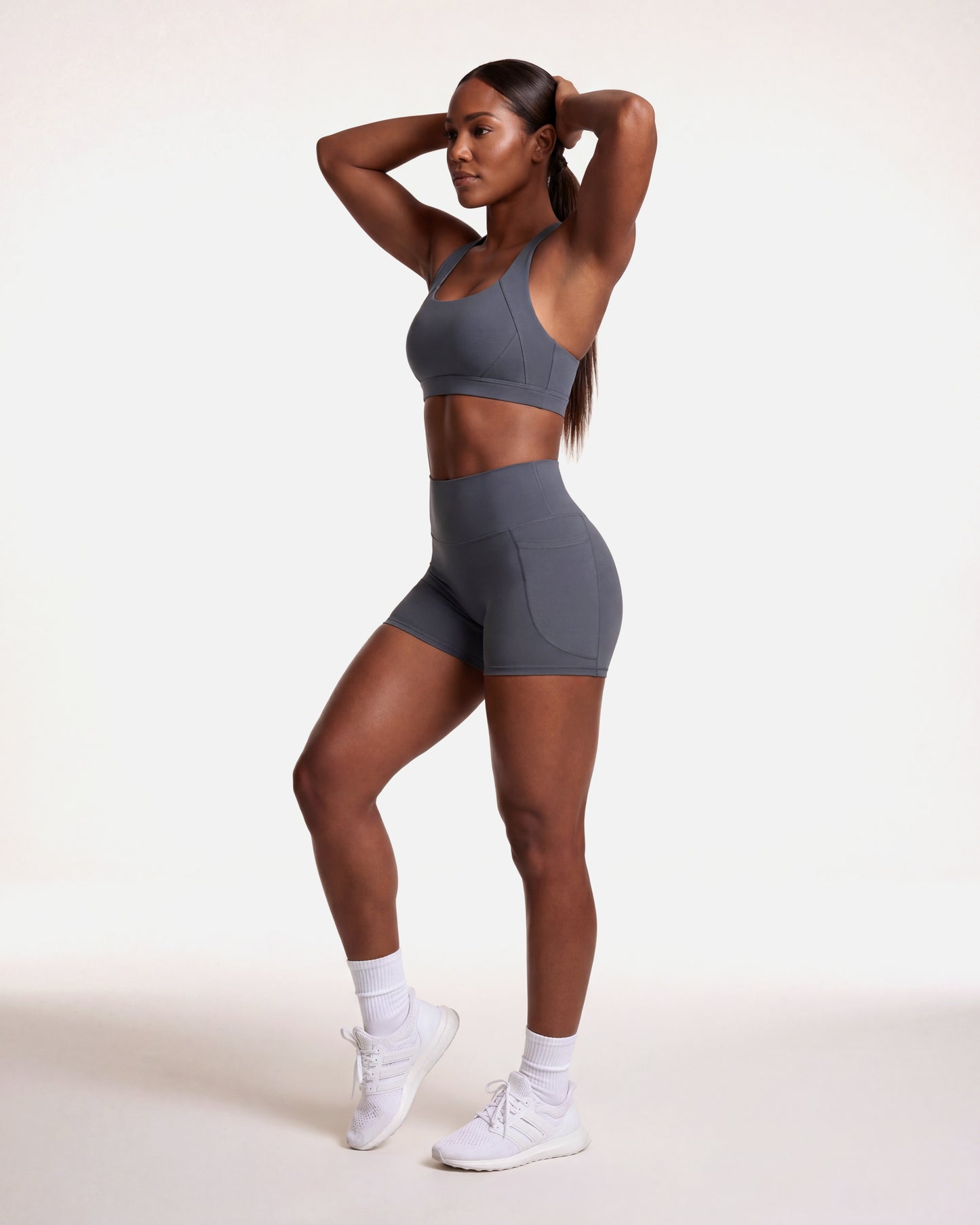 VARCEA Graphite Gray Cross Sports Bra