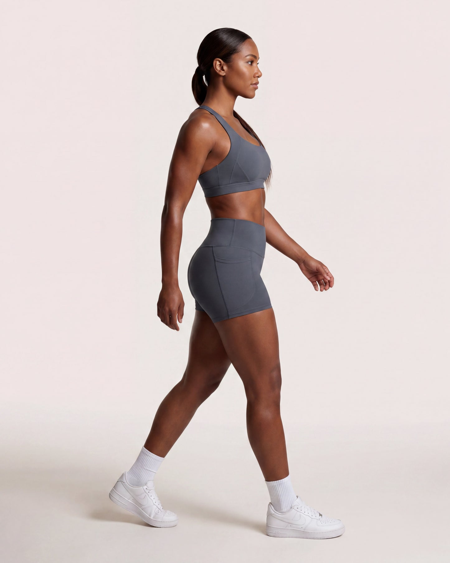 VARCEA Graphite Gray Cross Sports Bra