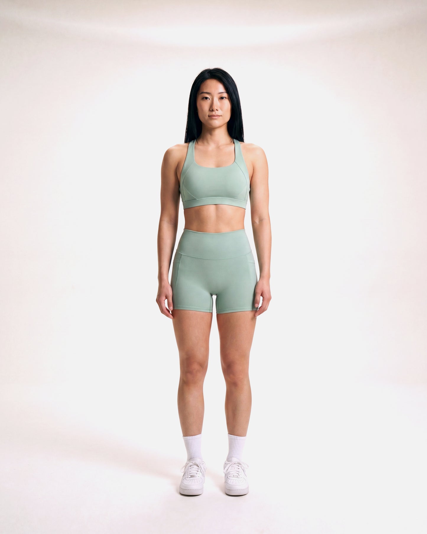 VARCEA Light Green Cross Sports Bra