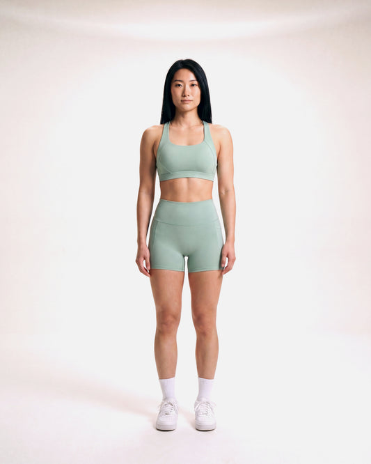 VARCEA Light Green Cross Sports Bra