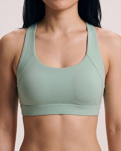 VARCEA Light Green Cross Sports Bra