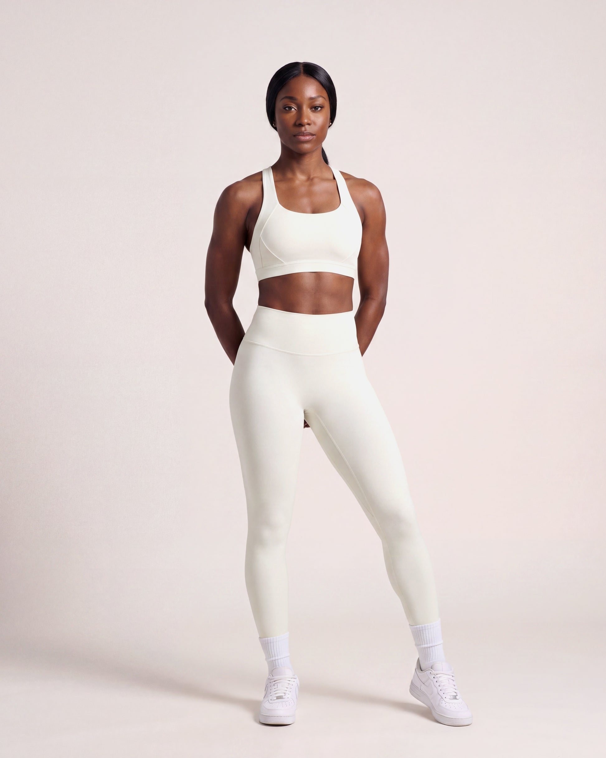 VARCEA Light Ivory Cross Sports Bra