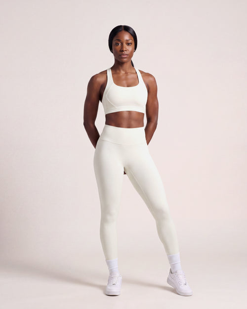 VARCEA Light Ivory Cross Sports Bra