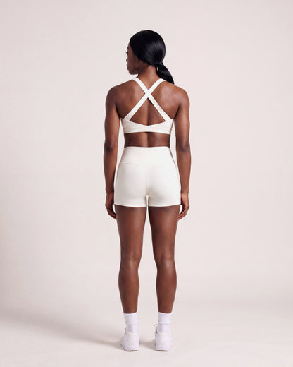 VARCEA Light Ivory Cross Sports Bra