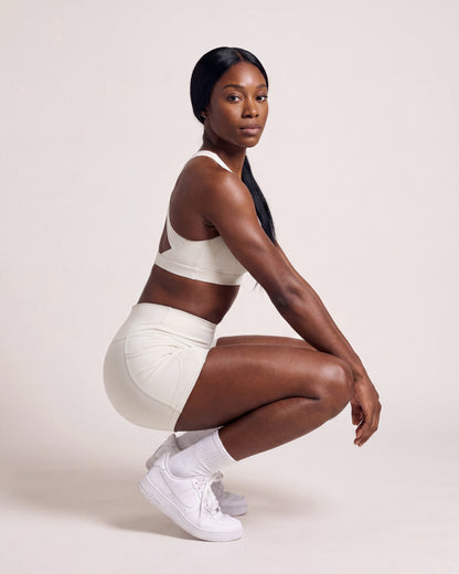 VARCEA Light Ivory Cross Sports Bra
