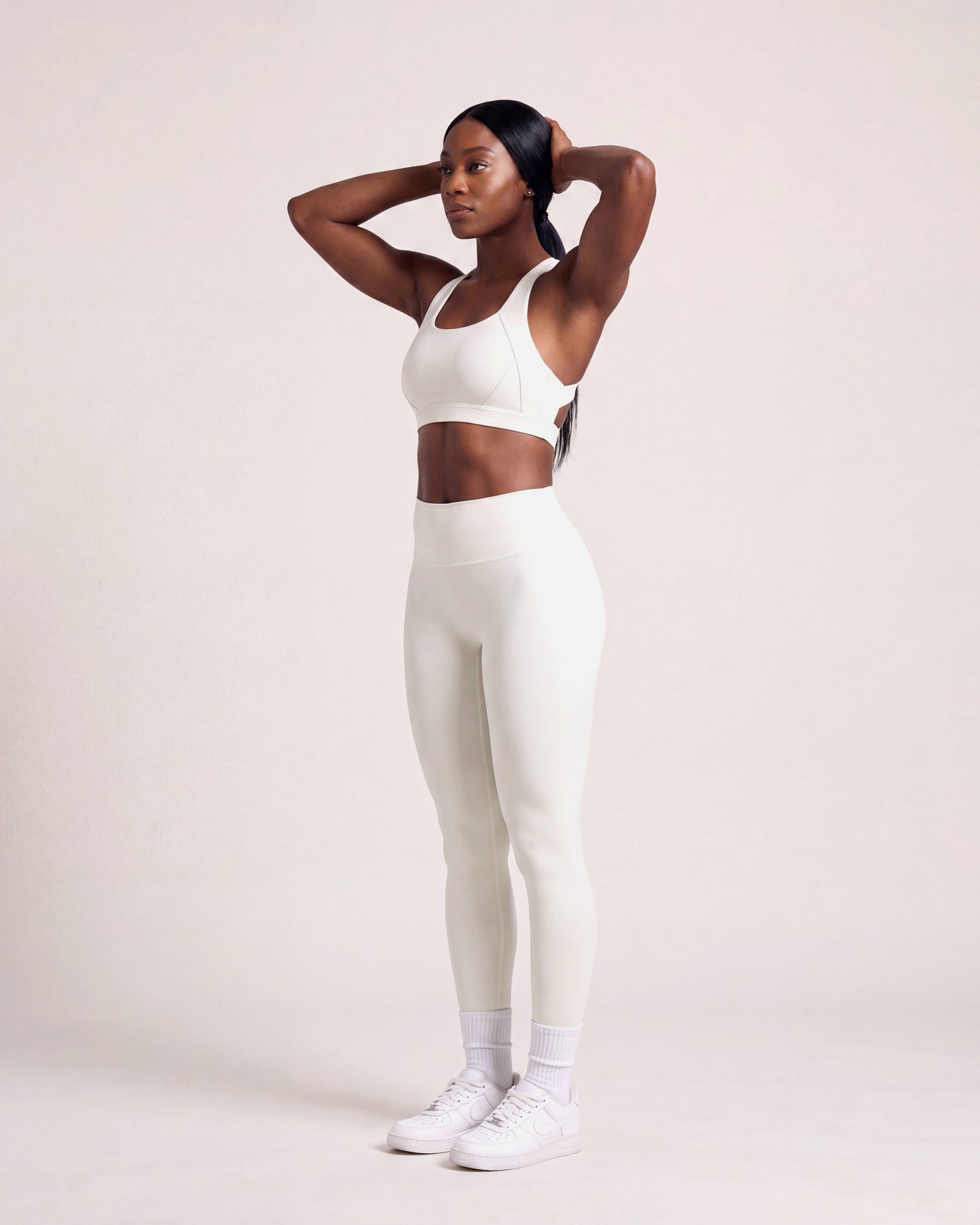 VARCEA Light Ivory Cross Sports Bra