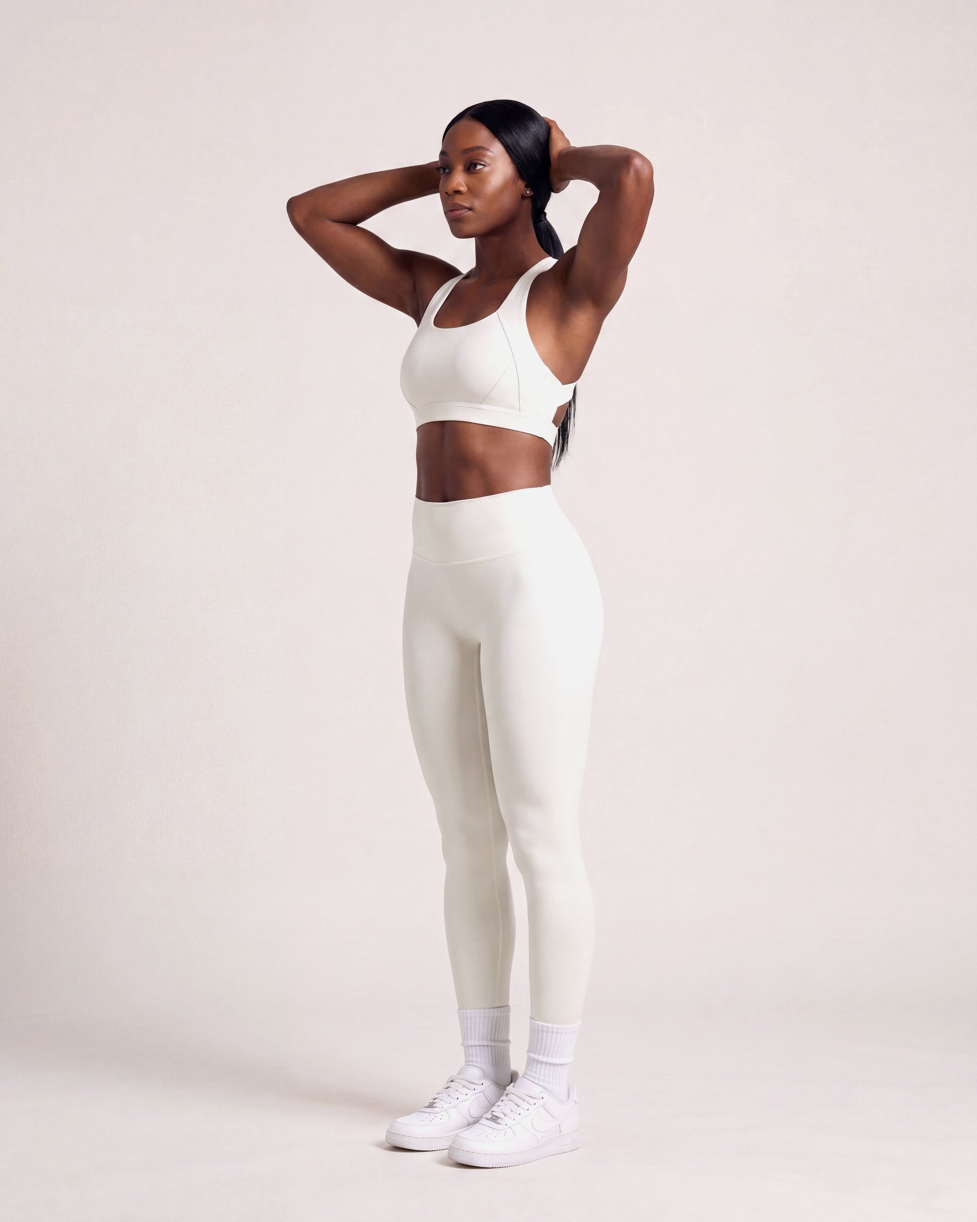 VARCEA Light Ivory Cross Sports Bra