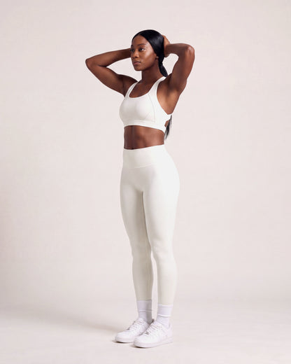 VARCEA Light Ivory Cross Sports Bra